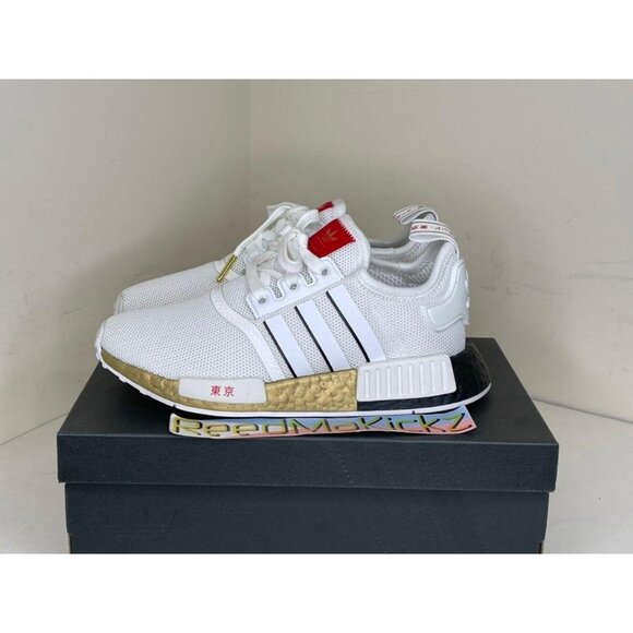 Adidas NMD R1 Tokyo White Gold GS 4.5Y - Picture 1 of 5